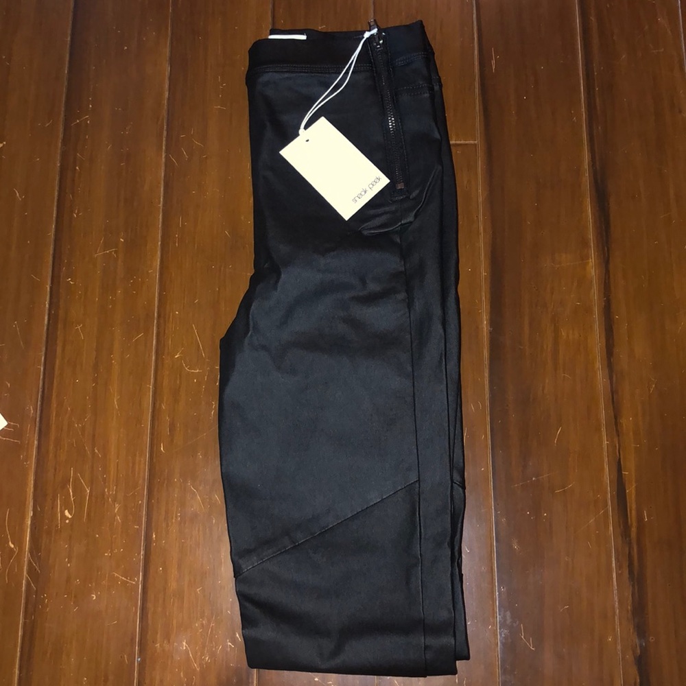 VICI: faux leather zip leggings NWT